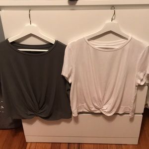 Set of three tees with knot at the bottom